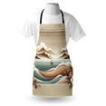 thumbnail image 4 of Nautical Apron, Serene Horizon with Sailing Boat Through the Waves and Mountains, Unisex Kitchen Bib with Adjustable Neck for Cooking Gardening, Adult Size, Tan Sepia and Pale Seafoam, by Ambesonne, 4 of 4