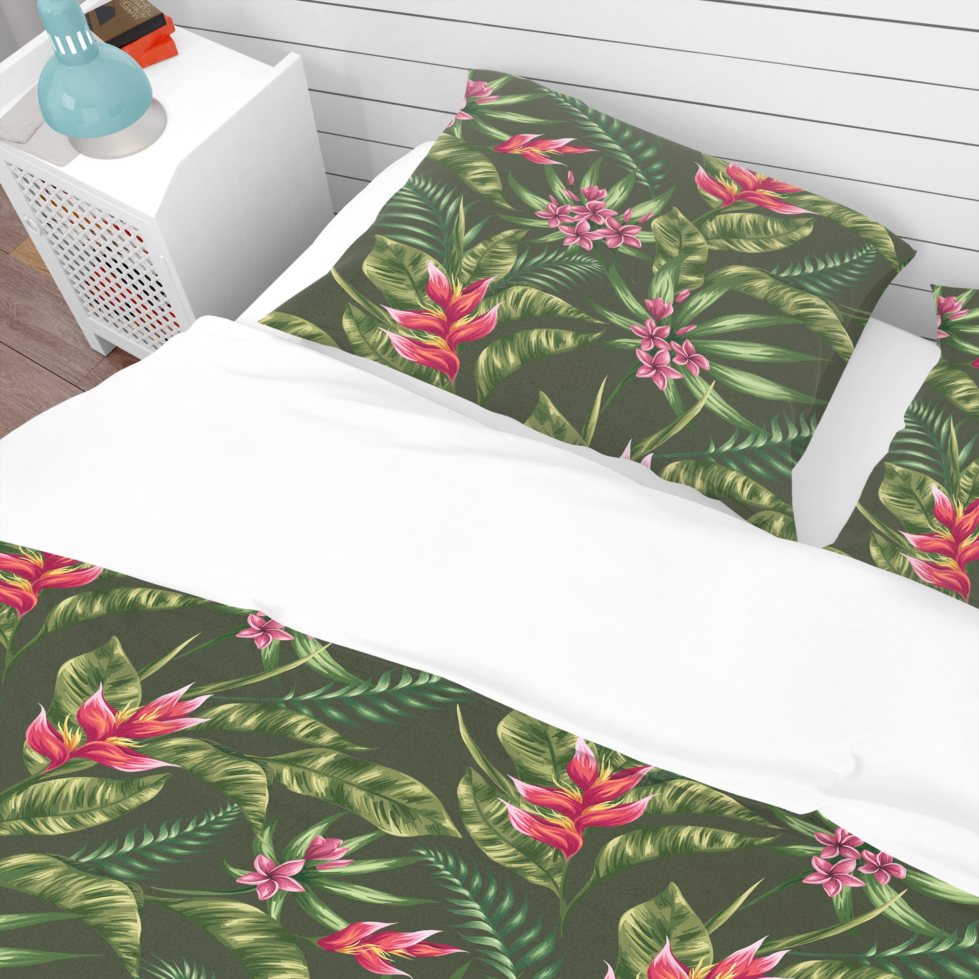 Designart 'Floral Pattern' Tropical Duvet Cover Set