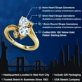 thumbnail image 2 of Gem Stone King 18K Yellow Gold Plated Silver White Moissanite Sky Blue Aquamarine Ring for Women (1.56 Cttw, Heart Shape 6MM, Gemstone Birthstone, Size 7), 2 of 6