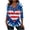 22-Navy, variant on 3/4 Sleeve V Neck USA Patriotic Shirt for Women 4th of July America Stars Stripes Flag Tops 2026 Independence Day Tee
