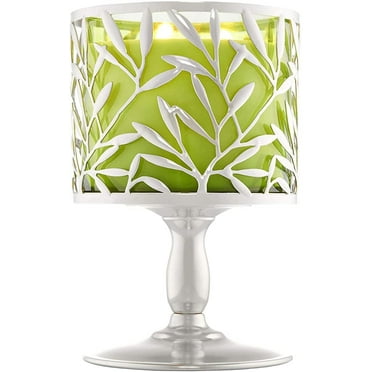 Bath & Body Works Vine Leaf 3-Wick Candle Stand Candle Holder, Shiny Silver, Metal