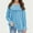 Light Blue, variant on Girls Oversized Long Sleeve Shirts Kids Fashion Crewneck Tunic Tops Tees 5-13 Years Black 5-6 Years