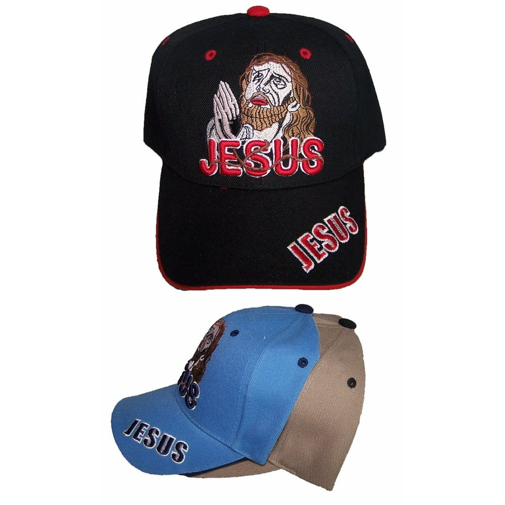 Jesus Praying Catholic Christian Baseball Caps Hats Embroidered Khaki