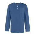 thumbnail image 5 of GrmtClth Mens Henley Shirts Fashion Long Sleeve Button T-Shirts Comfy Soft Basic Pullover Shirt with pocket Royal Blue XXXL, 5 of 6