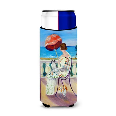 

Caroline s Treasures 7260MUK Lady with her Japanese Chin Ultra Hugger for slim cans Slim Can multicolor