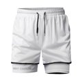 thumbnail image 2 of Men's 7" Athletic Shorts with Compression Liner 2 in 1 Performance Running Shorts Workout Short Pants Summer Quick Dry Basketball Training Shorts Elastic Waist Drawstring, 2 of 6