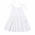 thumbnail image 2 of VEKDONE Baby Girls Camisole Tops Toddler Girl Solid Color Pleated Adjustable Spaghetti Strap Tank Top Summer Comfy Cotton Cami Prime White,9-12 Months, 2 of 9