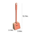 thumbnail image 3 of Golf Toilet Brush Set - 360° Cleaning with Automatic Opening Lid, Waterproof Non-Slip Base, Quick-Drying Bristles - White/Yellow/Orange - 15.74" Handle, 3 of 7