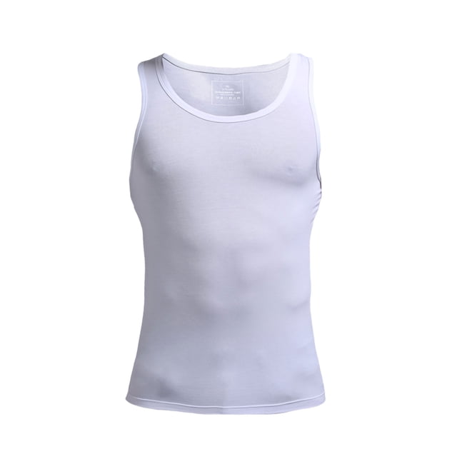 Transemion Fiber Stay Dry And Comfortable During Workouts Quick-Dry Running Vests Multiple Sizes White L