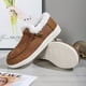 thumbnail image 3 of Zapatos de algodón cálidos de gamuza de gran tamaño para otoño e invierno, zapatos de nieve informales, zapatos de algodón de caña baja de vellón para mujer, 3 of 6