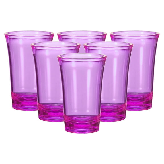 Uxcell 6pcs Shot Glasses 1.2oz Polystyrene Shot Glasses Ombre Multicolored Shot Glasses Bulk for Cocktail Round Shot Glasses Spirits Liquors, Purple