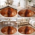 thumbnail image 4 of Round Area Rugs 3.3Ft, Burnt Orange Non-Slip Washable Circle Rugs Carpet, Retro Oil Painting Modern Abstract Art Aesthetics Indoor Outdoor Rug Floor Mats Throw Runner for Bedroom Living Room Bathroom, 4 of 8
