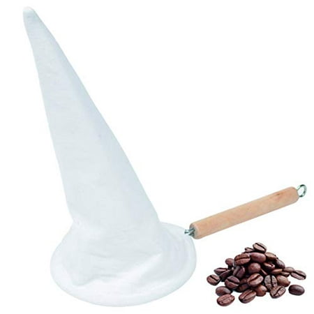 

IMUSA USA Coffee Cloth Strainer with Wood Handle 1 White