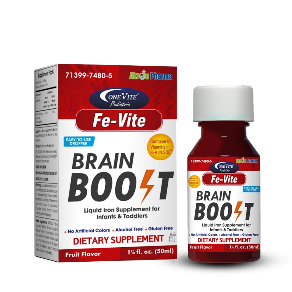 Pediatric FE-Vite Drops | 50ml | Liquid Iron Supplement | Akron Pharma