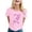 Pink, variant on Women's Casual T-Shirt for Everyday Wear with Cancer Awareness Logo Soft Everyday Basic Tee for Women, L, Blue