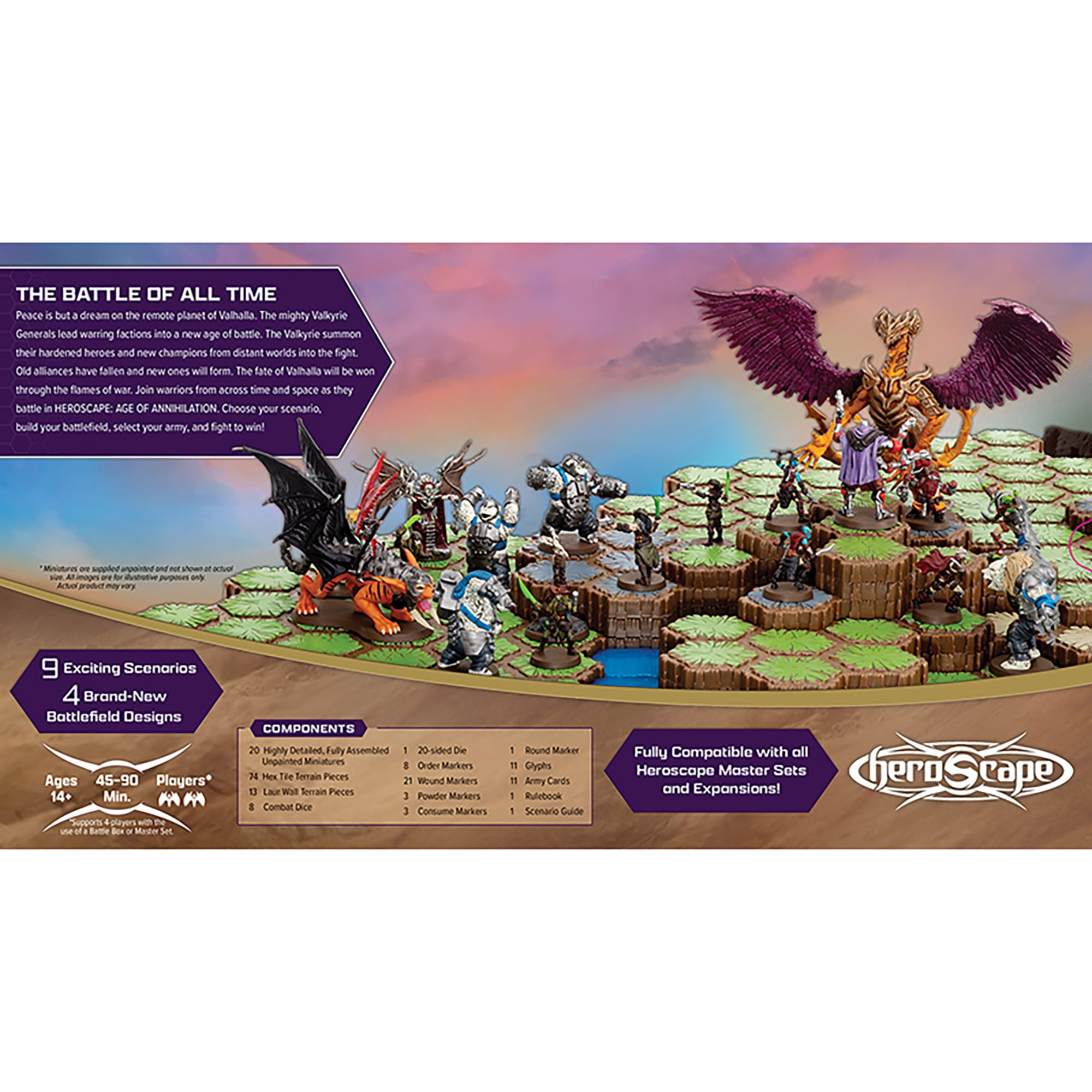 Renegade Game Studios: Heroscape - Age of Annihilation Master Set - Terrain Tile & Miniatures Game, Strategy Valhalla Battles, Age 14+, 2 Player