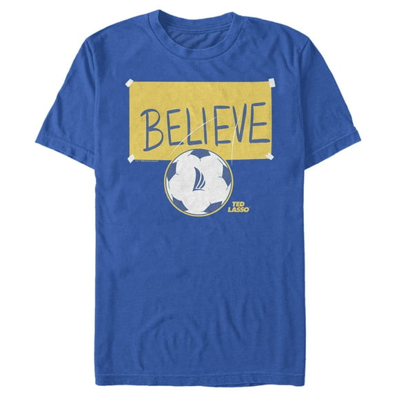 Men's Ted Lasso Believe  Graphic Tee Royal Blue Small