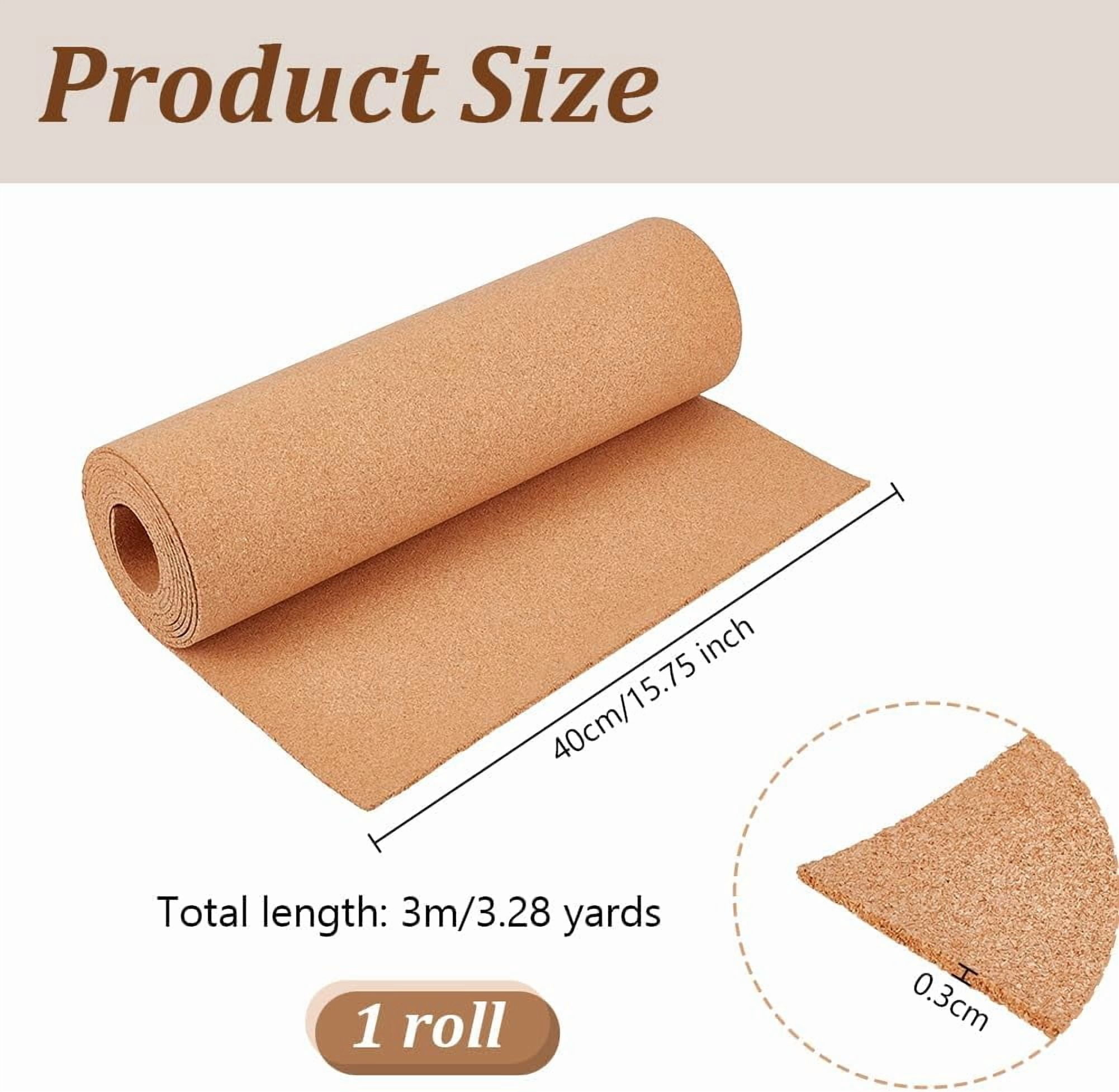 Large Cork Roll 3.3 Yardsx15.7 Inch Cork Board Roll 3mm Thick Natural Cork Board Bulletin Boards Cork Insulation Sheets Multipurpose for Crafts Home Office Organization Decor 1roll
