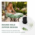 thumbnail image 6 of Summer Tropical Round Outdoor Tablecloth with Umbrella Hole Zipper, Pastoral Palm Trees Botanical Leaves Elastic Fitted Table Cover, Waterproof Table Cloth for Patio Picnic Party Fits 45"-54", 6 of 9
