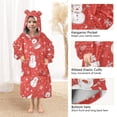 thumbnail image 3 of FORMRS Wearable Blanket Hoodie with Sleeves for Kids Cozy Flannel Sweatshirt, Red Snowman, 3 of 7