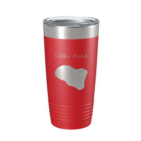 

Gillis Pond Tumbler Lake Map Travel Mug Insulated Laser Engraved Coffee Cup Florida 20 oz Red