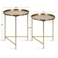 thumbnail image 2 of Kate and Laurel Ulani Round Metal Accent Tables, Gold 2 Piece, 2 of 8