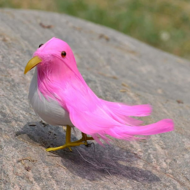 Plumas Decorativas Artificiales en Miniatura BLESIY Modelo de Aves 2-rosa