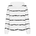 thumbnail image 5 of Jinhomg Women's Striped Print Sweatshirts Fall Casual Comfy Long Sleeve Hoodie Lightweight Loose Fit Kangaroo Pocket Sweatshirt with Drawstring Winter Saving White S, 5 of 6