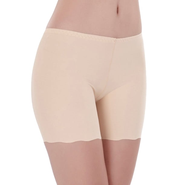 Guardurnaity Ropa interior sin costuras de seda helada para mujer, pantalones elásticos de seguridad, pantalones cortos antiexposición Ropa interior color de piel Guardurnaity FS7795-02