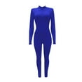 thumbnail image 7 of ZAZYULZ Womens Jumpsuit Women's Solid Color Sexy Tight Zipper Jumpsuit(Blue,S), 7 of 7