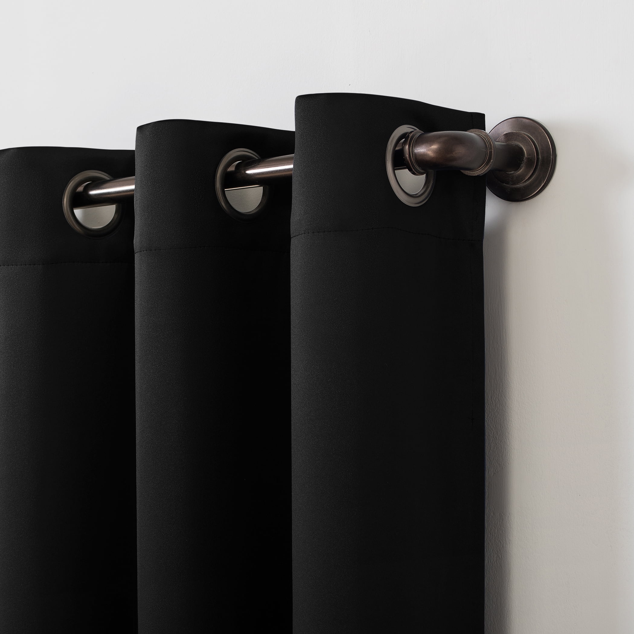 Sun Zero Avery Total 100% Blackout Grommet Curtain Panel in Black, 40" x 84", Black
