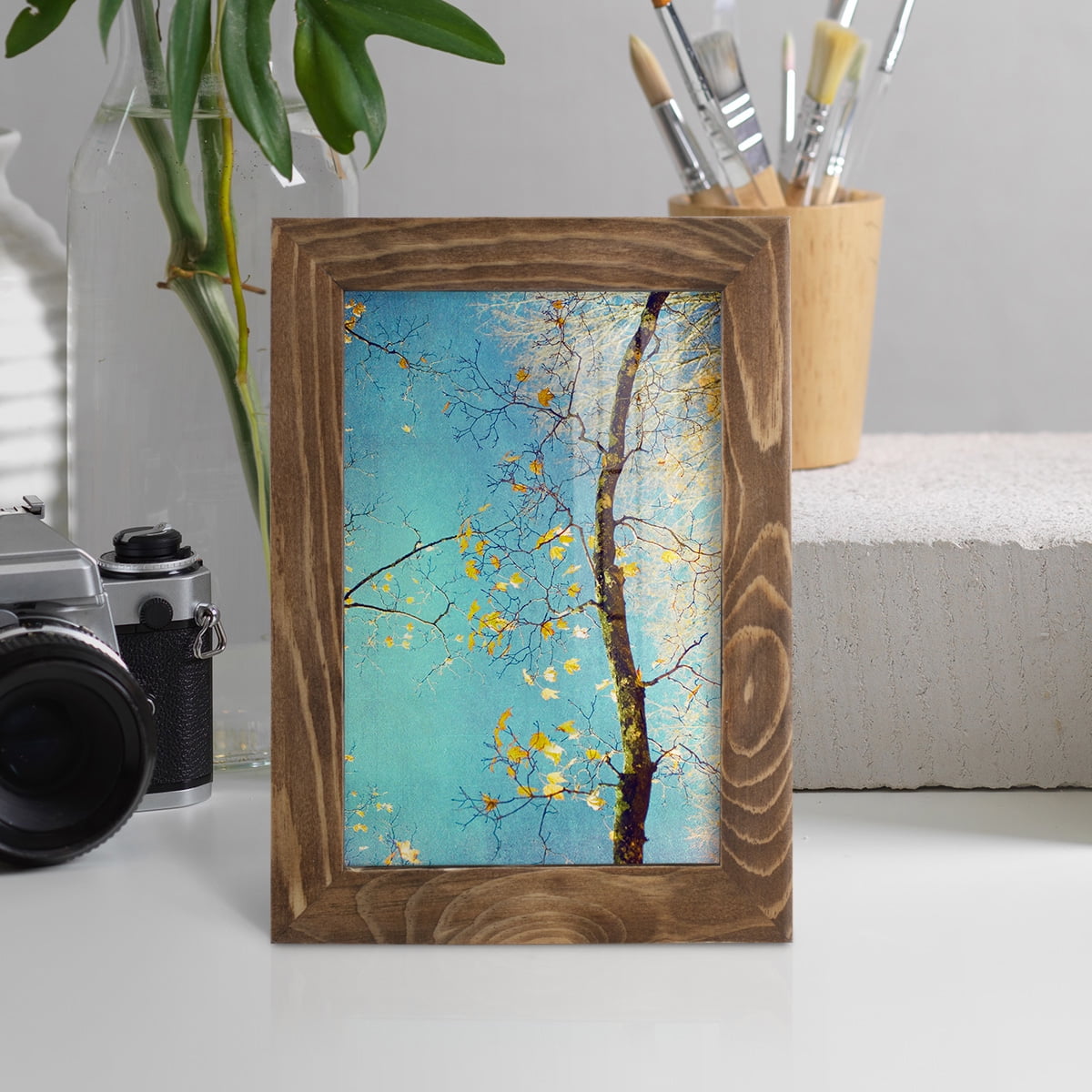 Autumn Tapestry III -Framed Print w/glass-Walnut