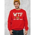thumbnail image 3 of Wine Turkey Family Thanksgiving Dinner Funny Crewneck Sweatshirt, 2XL, Red, 3 of 6