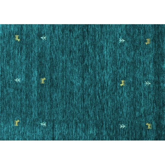 Ahgly Company Indoor Rectangle Abstract Light Blue Contemporary Area Rugs, 8' x 10'