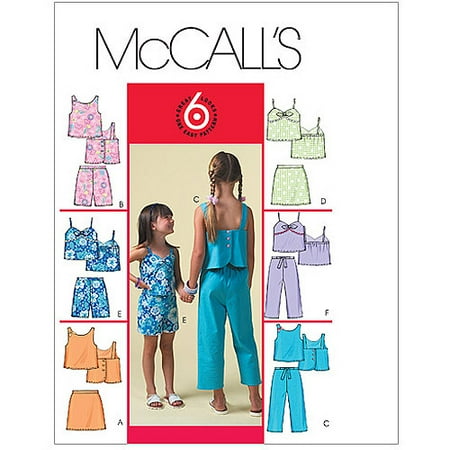 McCall's Pattern Children's and Girls' Tops, Skorts, Shorts and Capri Pants, CCE (3, 4, 5, 6)
