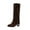 Brown, variant on Women's Knee High Boots - Stylish and Comfortable Round Toe Casual Riding Combat Boots with Side Zipper Closure for Fall and Winter Wear for Women Yellow 4.5