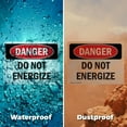 thumbnail image 6 of (2 Pack) Do Not Energize OSHA Danger Sign 14 Inch X 10 Inch Indoor / Outdoor Rust-Free Aluminum Metal Signs for Workplace, Workshop, and Construction Site, Made in the USA, 6 of 8