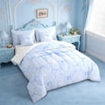 thumbnail image 2 of Erosebridal Princess Bowknot 7-Piece Bedding Comforter Set For Girls,Blue Modern Bow Tie Kids King Bedding Sets,Reversible, 2 of 7