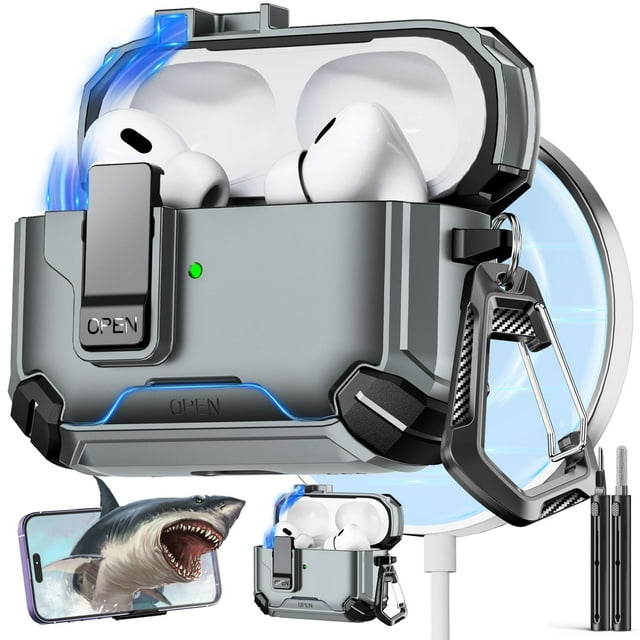 Funda con soporte de teléfono y kit de limpieza para AirPods Pro
