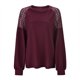 thumbnail image 5 of Gibobby Blusas Termicas Dama Las mujeres de manga larga de encaje elegante ahueca hacia fuera la camisa del suéter de corte holgado Tops ropa casual（Rojo， L), 5 of 5