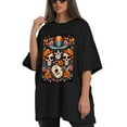 thumbnail image 4 of Plus Size Shirt for Women Black Tops for Women Short Sleeves Shirt for Women Skull (15) T Shirt Crewneck Shirt for Women 2XL, 4 of 5