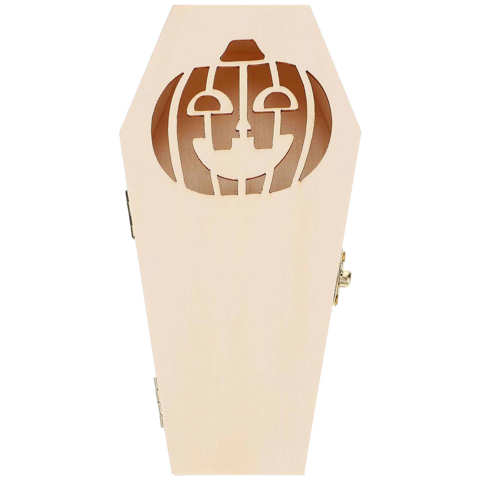 NUOLUX Halloween Wooden Candy Box Coffin Shaped Gift Box Wood Clamshell Gift Box