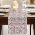 thumbnail image 3 of Table Runners 36 Inches Long Dress Scarves, Vintage Pink Flower Farmhouse Kitchen/Dining Table Runner, Short Coffee Tablerunners, Spring Floral Leaves Pastoral Birds Plants 13x36 Inch, 3 of 9