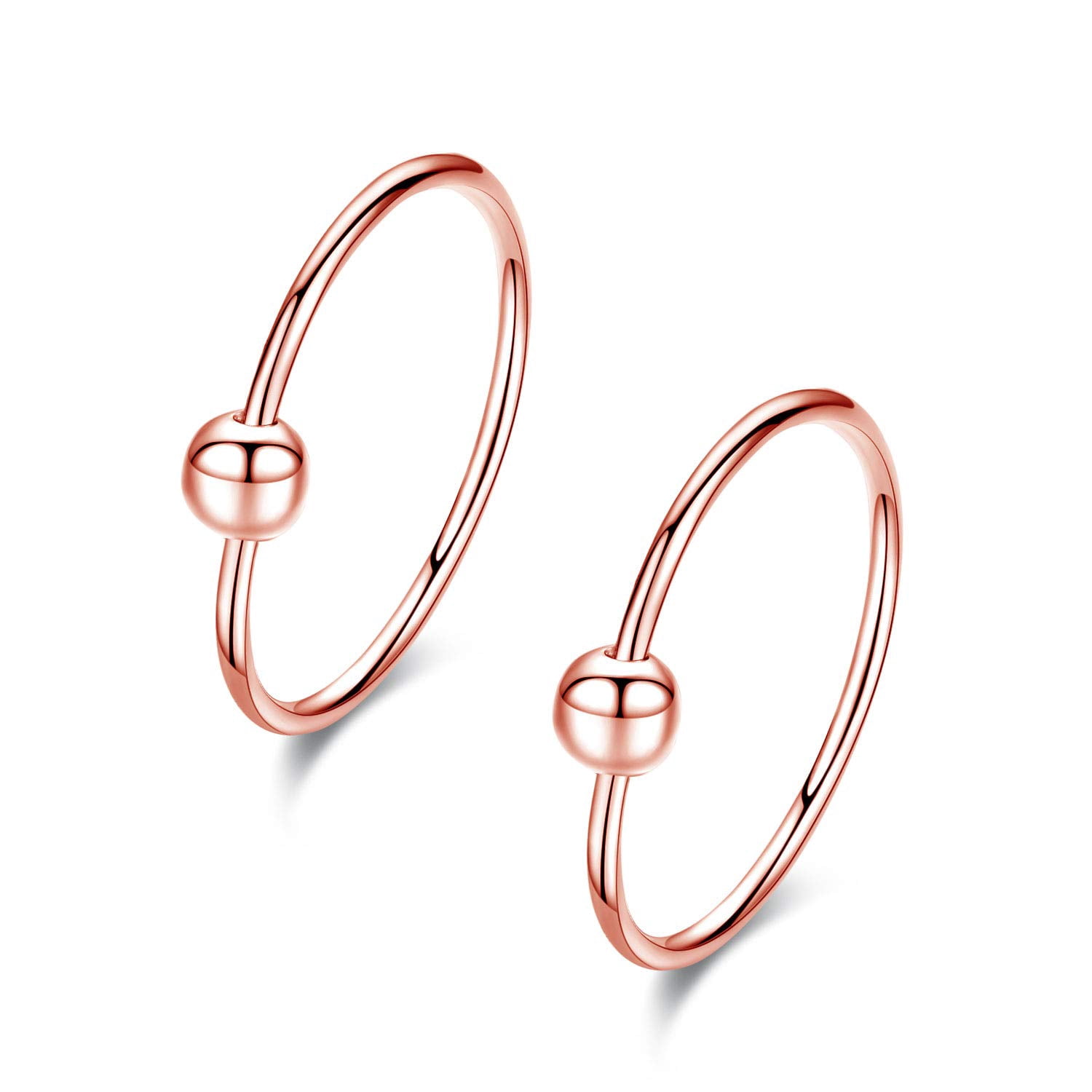 Coachuhhar Small Hoop Earrings Set 925 Sterling Silver Cartilage Earrings Hypoallergenic Mini Tiny Small Hoops Earrings Piercing Helix Endless Ball Bead Nose Ring Sleeper Earrings for Women
