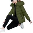 thumbnail image 7 of Dezsed Winter Coats for Women Clearance Women's Winter Tops Jacket with Hood Waist and To Overcome Outer Long Sleeve Coats Army Green XL, 7 of 7