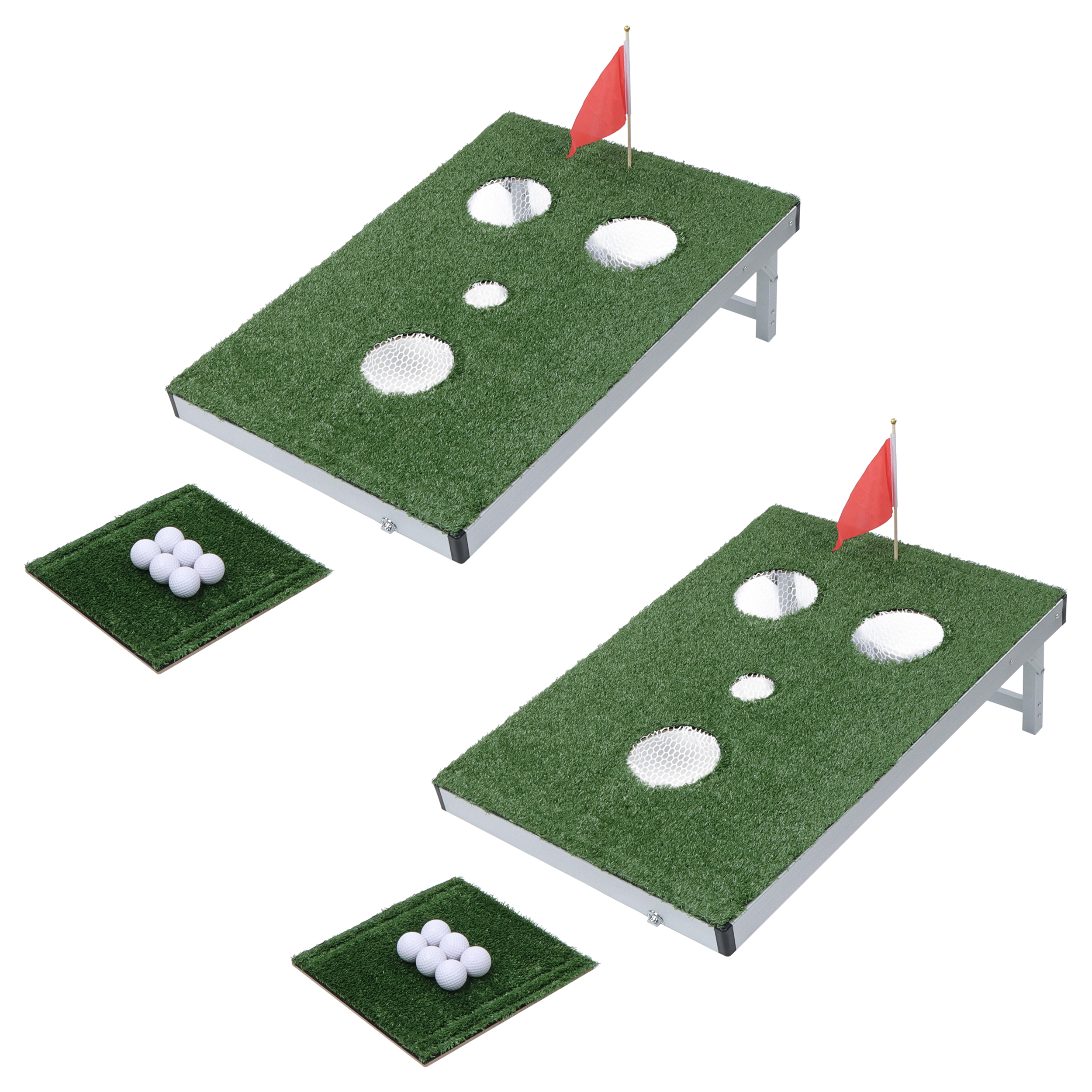 Get Out! Outdoor Golf Cornhole Game Set - Backyard Golf Chipping Game Set