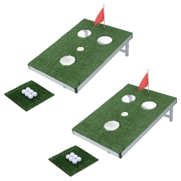 Get Out! Outdoor Golf Cornhole Game Set Backyard Golf Chipping Game
