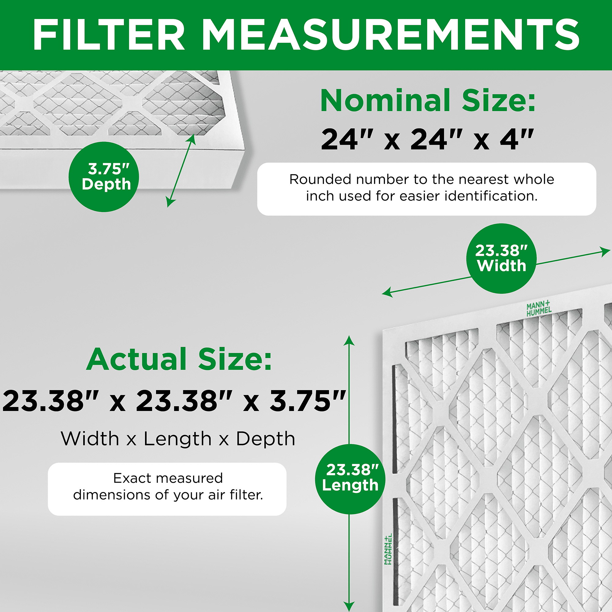 24x24x4 MERV 8 Pleated AC Furnace Air Filters. 4 Pack