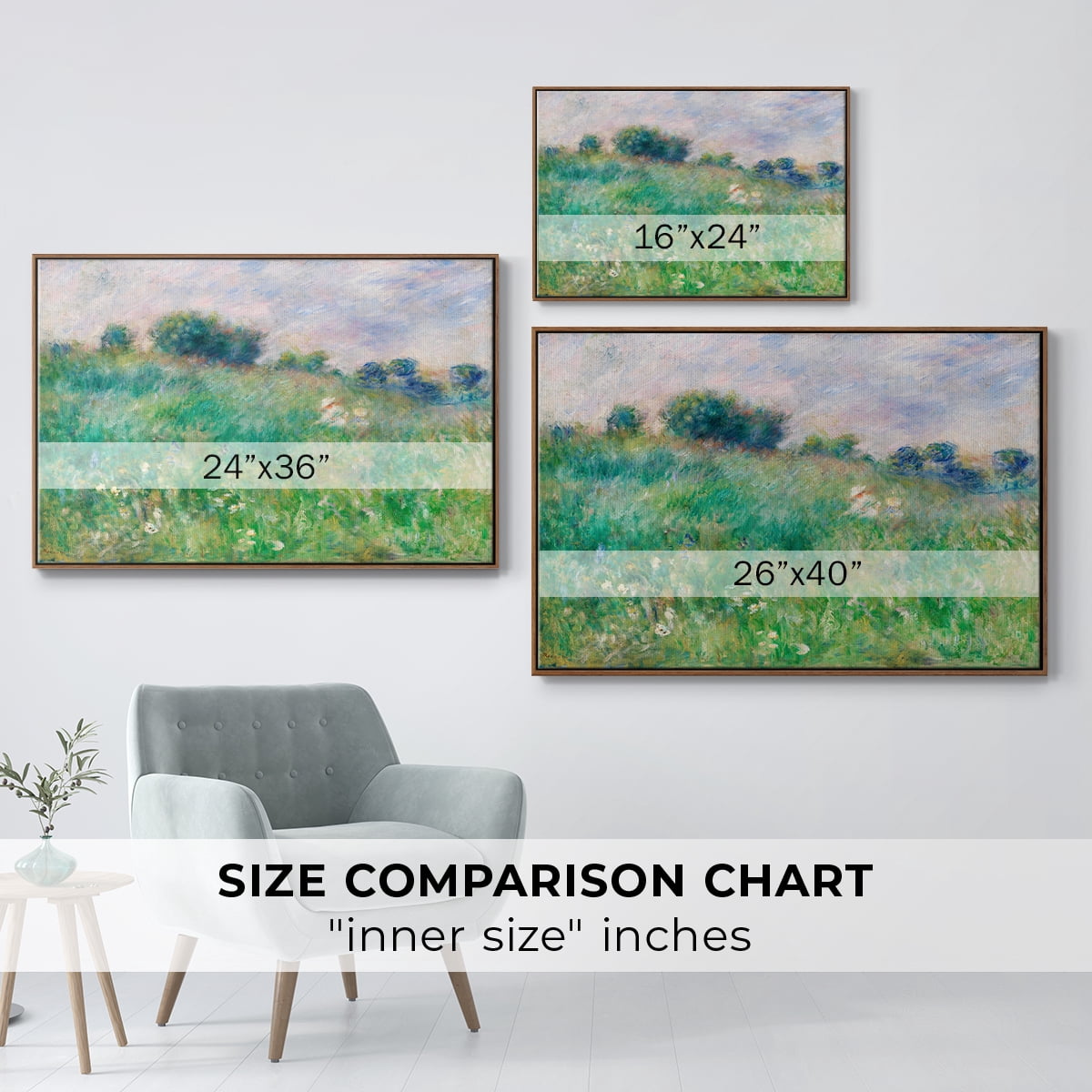 Vintage Landscape-XXIX By Wexford Home Framed in Walnut Wood Gallery Wrapped Canvas 27 in. x 41 in.