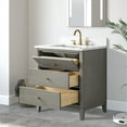 thumbnail image 3 of Vanity Art 30" Bathroom Vanity with Sink and Engineered Marble Top, Freestanding Storage Cabinet with 2 Drawers and 1 Flip Down Tray, 3 of 6